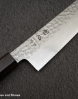 Hatsukokoro Hayabusa VG10 Damascus Tsuchime Gyuto 210mm Ebony Handle