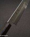 Hatsukokoro Hayabusa VG10 Damascus Tsuchime Gyuto 210mm Ebony Handle