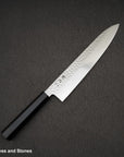 Hatsukokoro Hayabusa VG10 Damascus Tsuchime Gyuto 240mm Ebony Handle