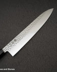 Hatsukokoro Hayabusa VG10 Damascus Tsuchime Gyuto 240mm Ebony Handle