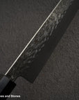 Hatsukokoro Hayabusa VG10 Damascus Tsuchime Gyuto 240mm Ebony Handle