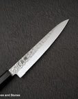 Hatsukokoro Hayabusa VG10 Damascus Tsuchime Petty 150mm Ebony Handle