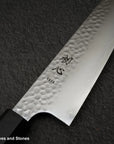 Hatsukokoro Hayabusa VG10 Tsuchime Sanmai Santoku 180mm Ebony