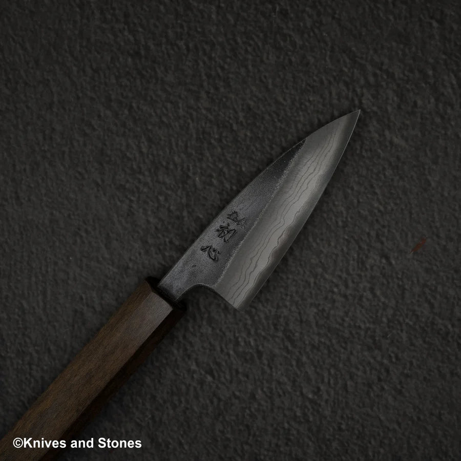 Hatsukokoro Kumokage Blue 2 Kurouchi Damascus Paring 80mm Black Chacate