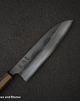 Hatsukokoro Kumokage Blue 2 Kurouchi Damascus Santoku 180mm Black Chacate