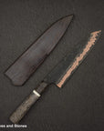 Hatsukokoro x Nigara Yorokobi SLD Copper Tsuchime Damascus Gyuto 210mm with Saya