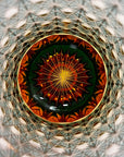 Yamada Glass Edo Kiriko Entsugi 縁繋ぎ Whisky Glass - Amber Green