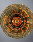 Yamada Glass Edo Kiriko Entsugi 縁繋ぎ Whisky Glass - Amber Green