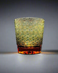 Yamada Glass Edo Kiriko Entsugi 縁繋ぎ Whisky Glass - Amber Green
