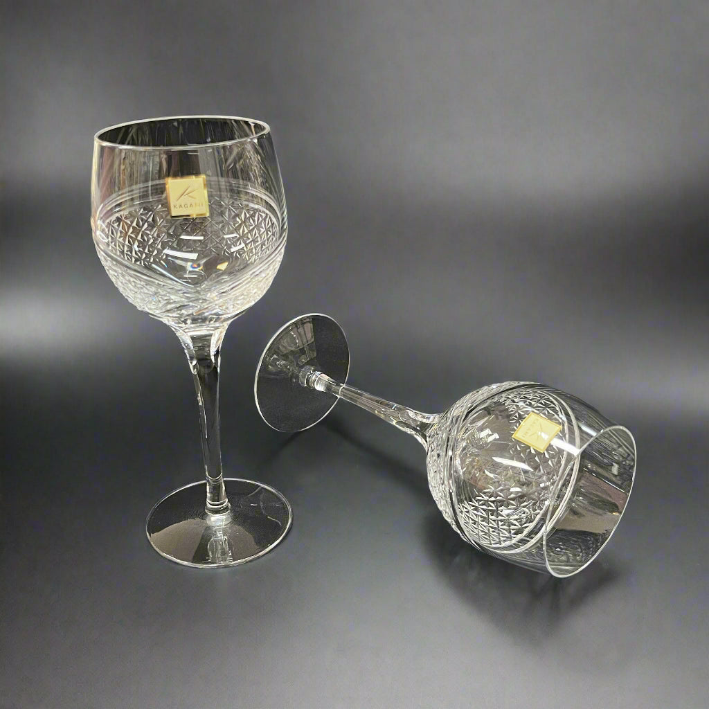 Kagami Edo Kiriko Wine Glass Pair Set - Hagoromo 羽衣