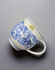 Asahido Ceramic Mug Cat & Dog Special Blue