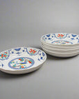 Kutani-ware Seiko Kiln Floral and Bird Plate Set (5 pcs)