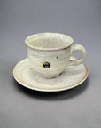 Shigaraki Ash Brush Coffee Cup and Saucer