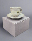 Shigaraki Ash Brush Coffee Cup and Saucer