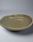 Fukui Craft Ash Cracked Glaze Oval Plate