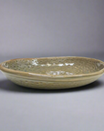 Fukui Craft Ash Cracked Glaze Oval Plate
