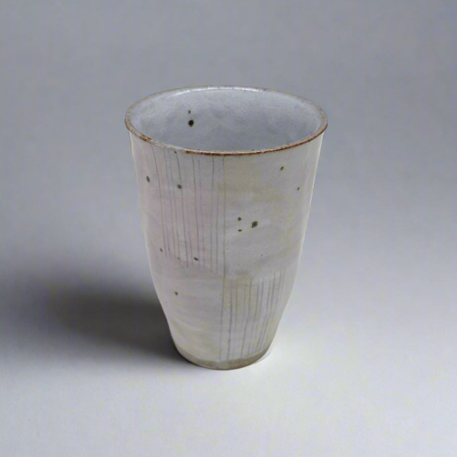 Maruko Linear Stripe Tall Ceramic Cup
