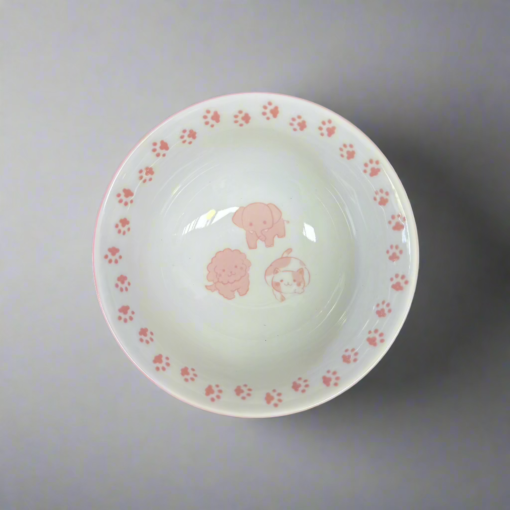 MIno-ware Pink Animal Donburi Bowl