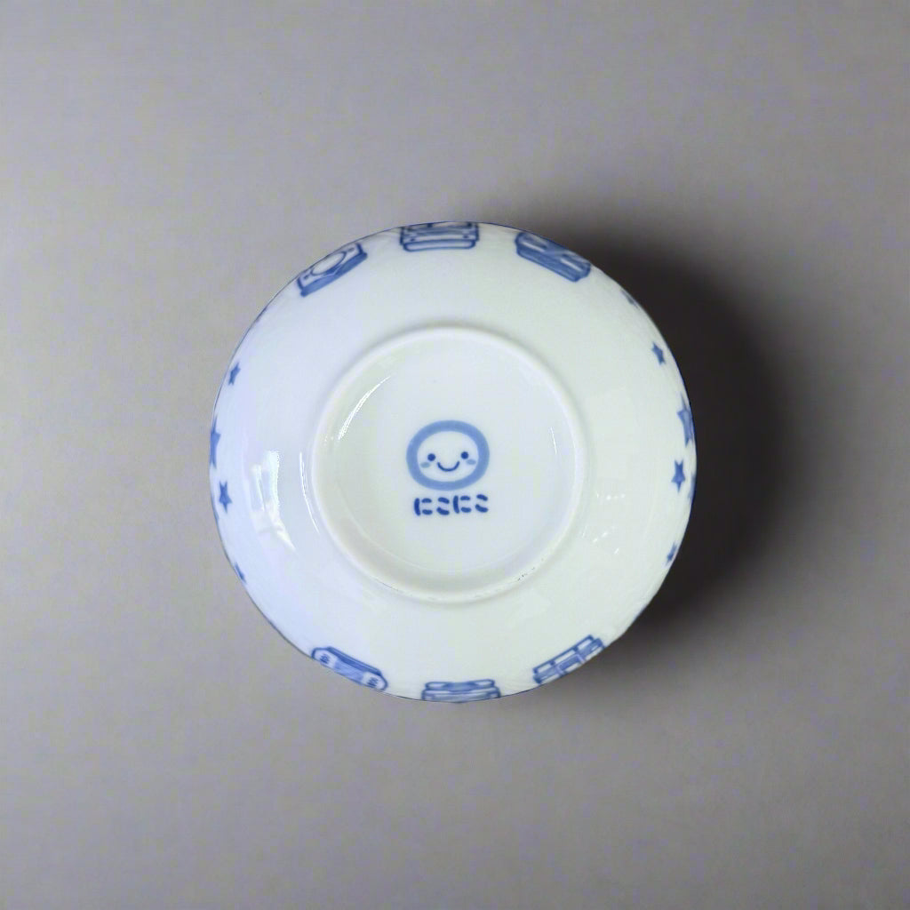 Mino-ware Train Pattern Flat Bowl