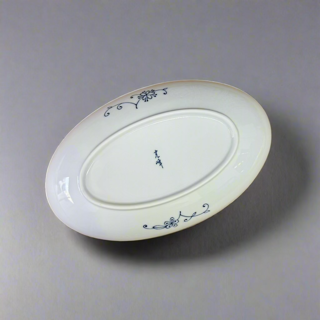 Mino-ware Fine Line Flowers Narrow Plate