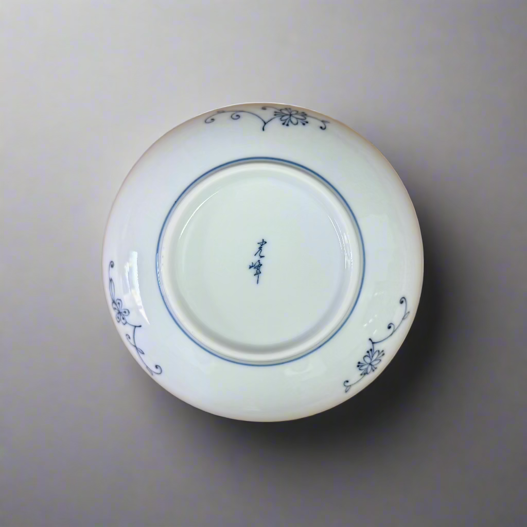 Mino-ware Fine Line Flowers Flat Bowl