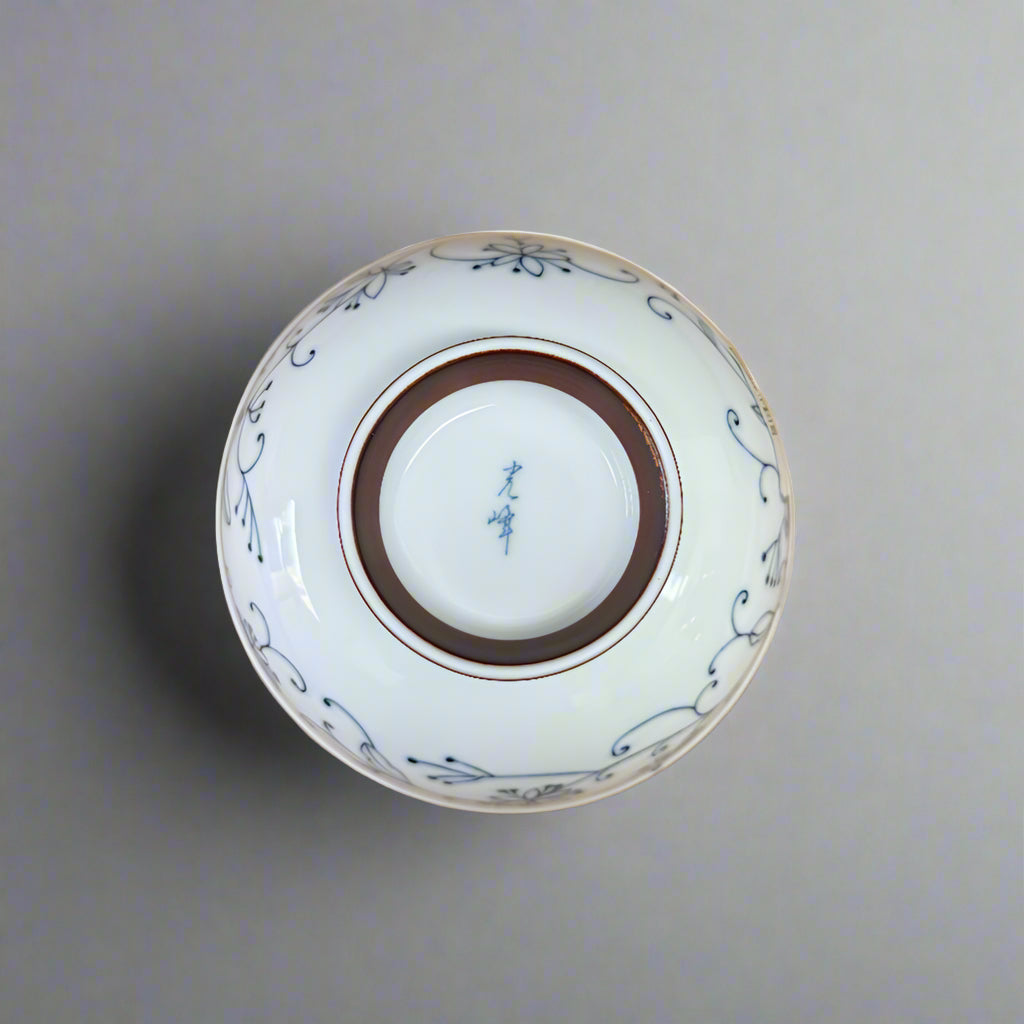 Mino-ware Fine Line Flowers Donburi Bowl