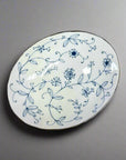 Mino-ware Fine Line Flowers Oval Plate