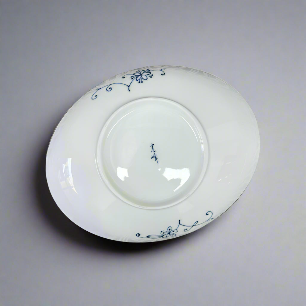 Mino-ware Fine Line Flowers Oval Plate