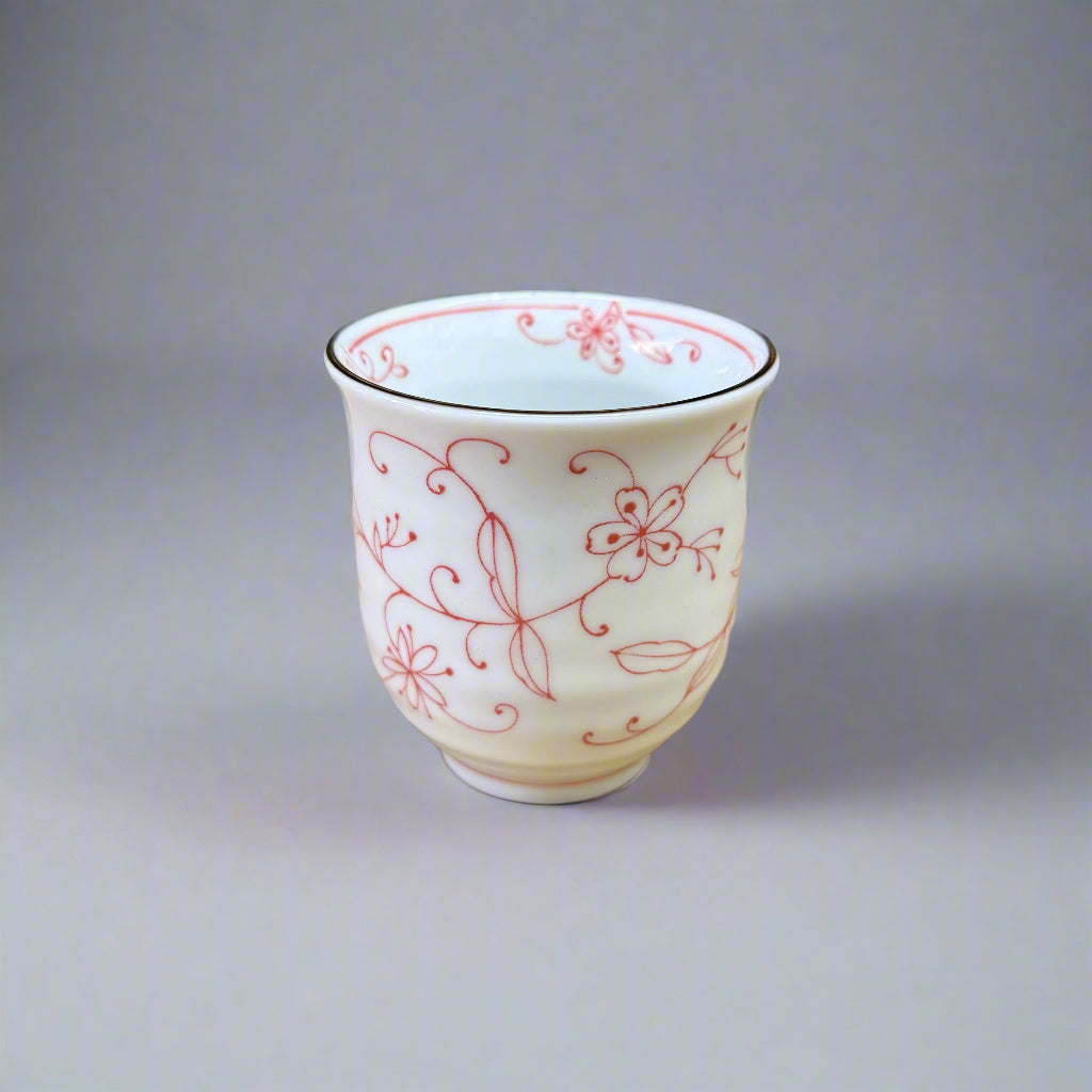 Mino-ware Fine Line Flowers Tea Cup
