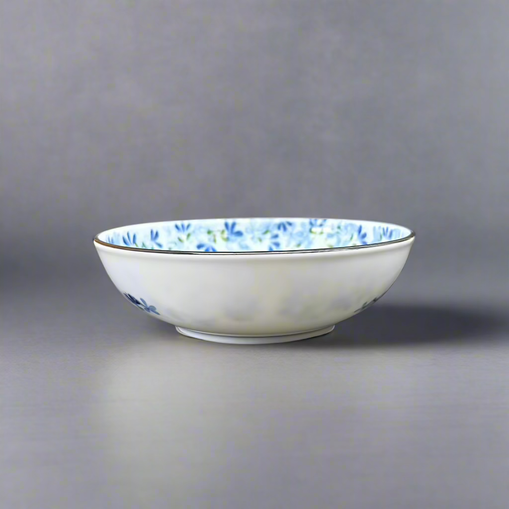 Mino-ware Sprout Pattern Flat Bowl