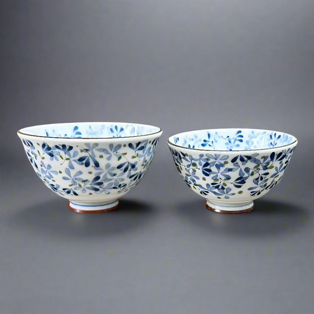 Mino-ware Sprout Pattern Rice Bowl