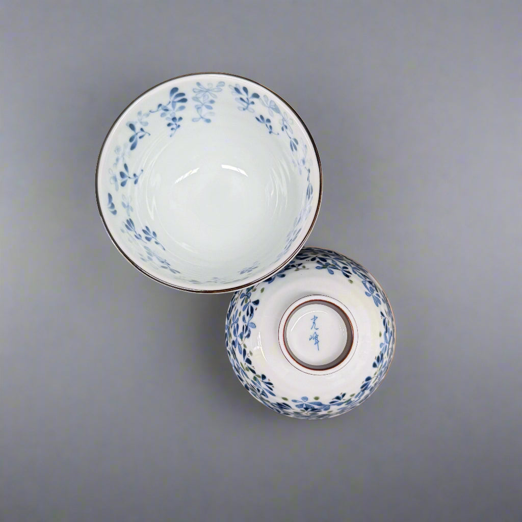 Mino-ware Sprout Pattern Rice Bowl