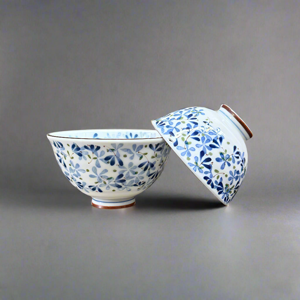 Mino-ware Sprout Pattern Rice Bowl