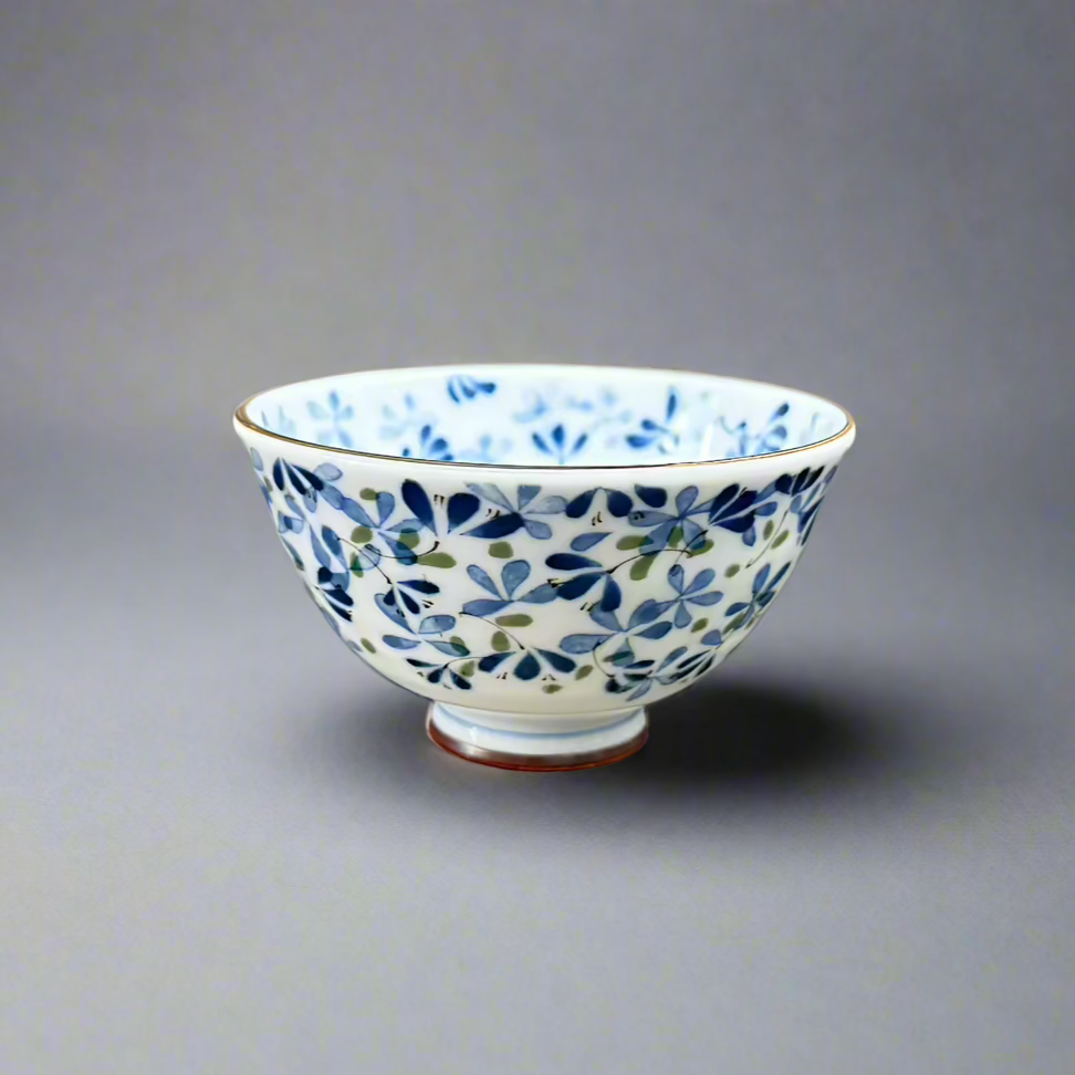 Mino-ware Sprout Pattern Rice Bowl