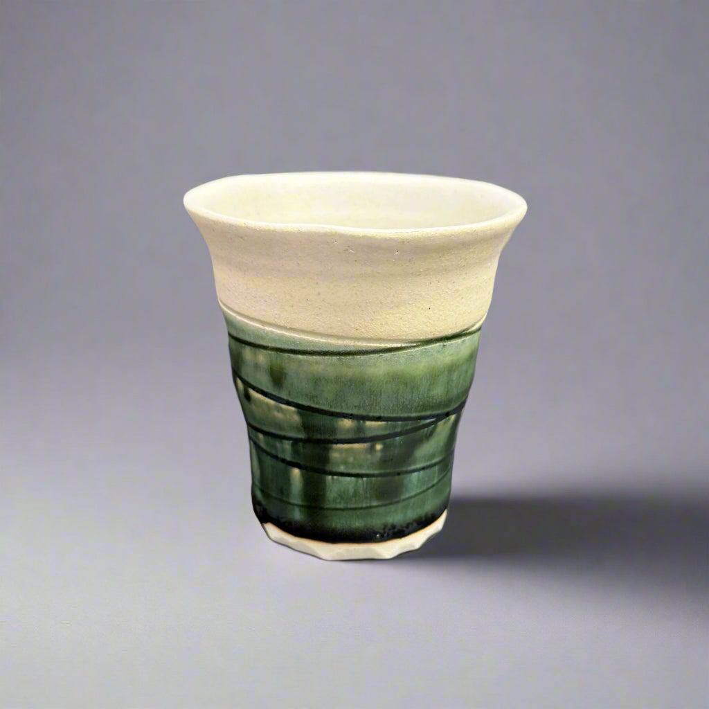 Maruko Artistic Green Glazed Cup