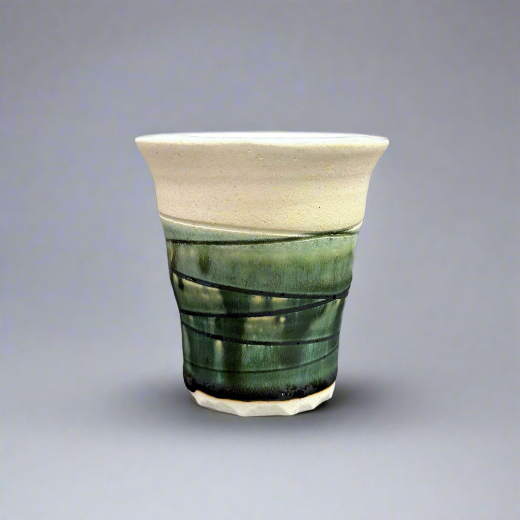 Maruko Artistic Green Glazed Cup