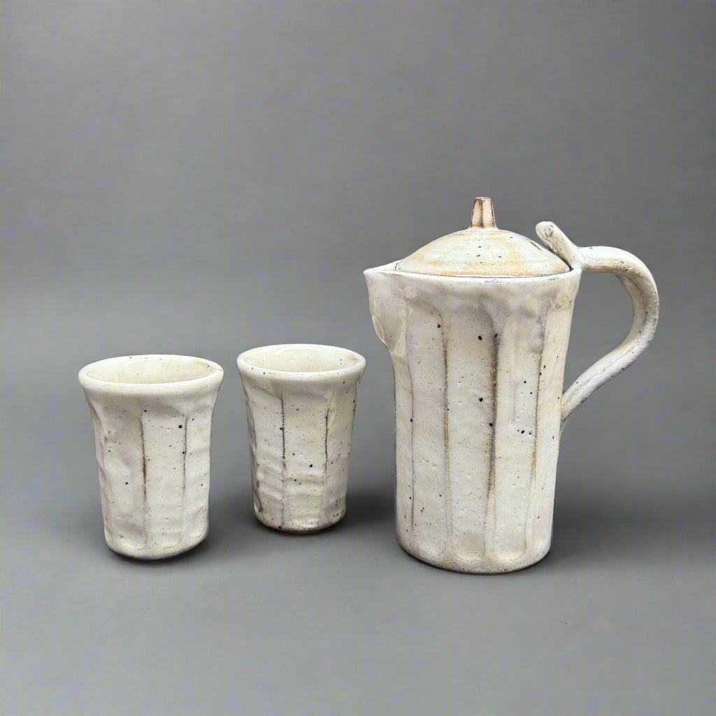 Fukui Craft White Angled Sake Pitcher