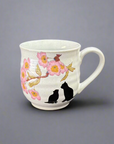 Kutani-ware Cherry with Cat Mug