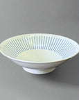 Blue Lines Off White Ramen Bowl