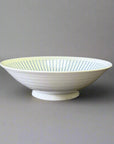 Blue Lines Off White Ramen Bowl