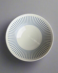 Blue Lines Off White Ramen Bowl