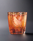 Old Fashioned Crystal Whisky Glass by Tatsuya Nemoto - Peacock 孔雀 (Amber Gold Red)