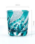 Haku Edo Kiriko Crystal Whisky Glass - Homura 焔 (Green)