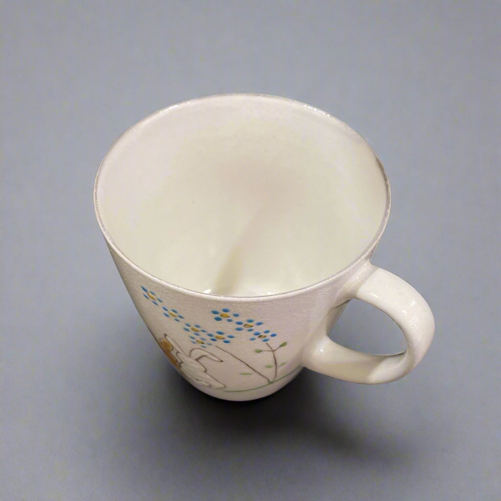 Kutani-ware Rabbits Mug White