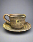 Shigaraki Black Persimmon Coffee Cup & Saucer