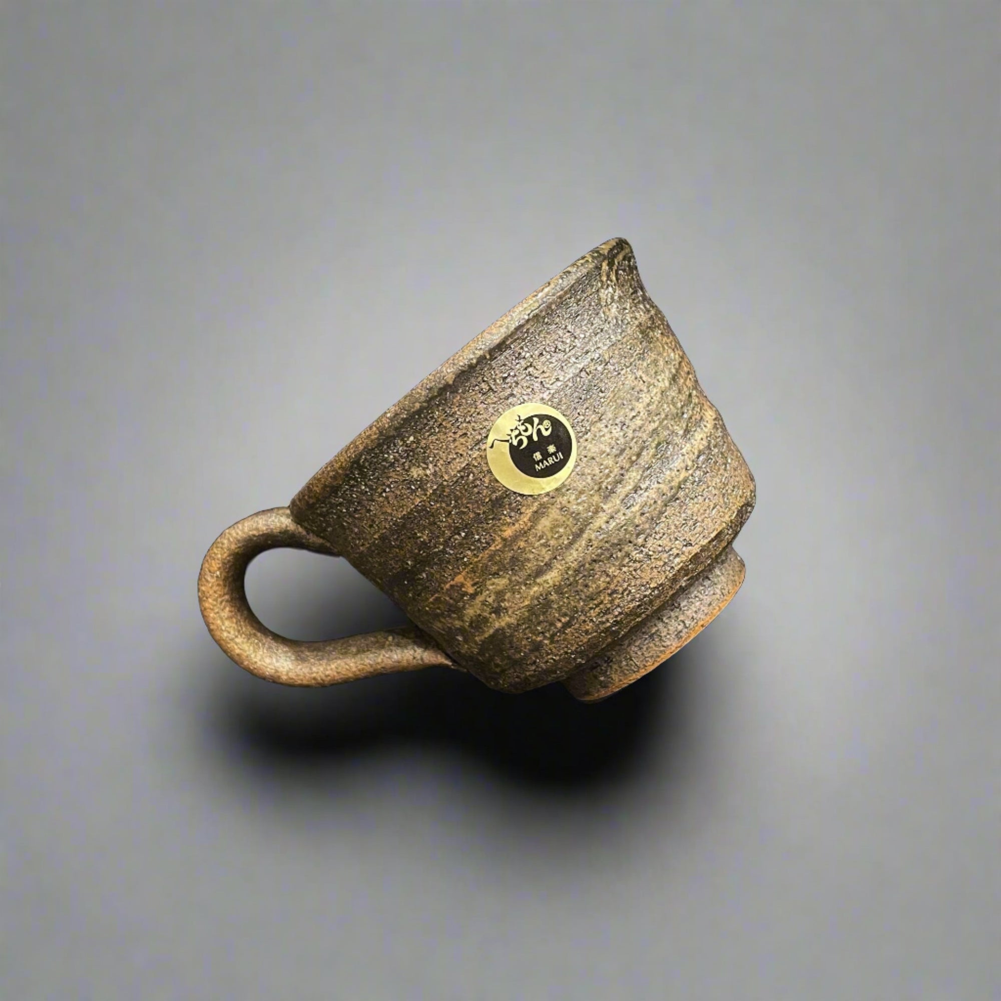 Shigaraki Black Persimmon Coffee Cup & Saucer