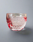 Haku Edo Kiriko Crystal Sake Glass - Kaika 開花 (Red)