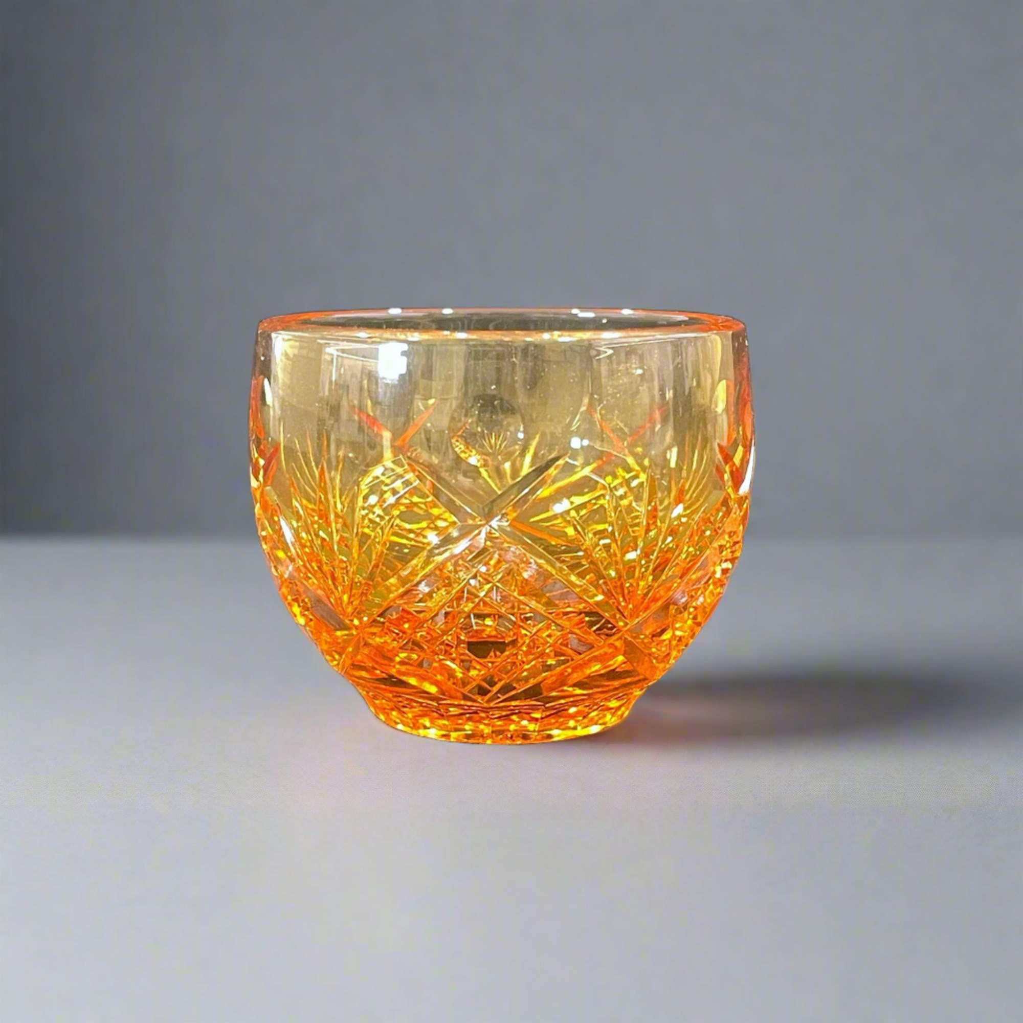 Haku Edo Kiriko Crystal Sake Glass - Sasanoha 笹の葉
