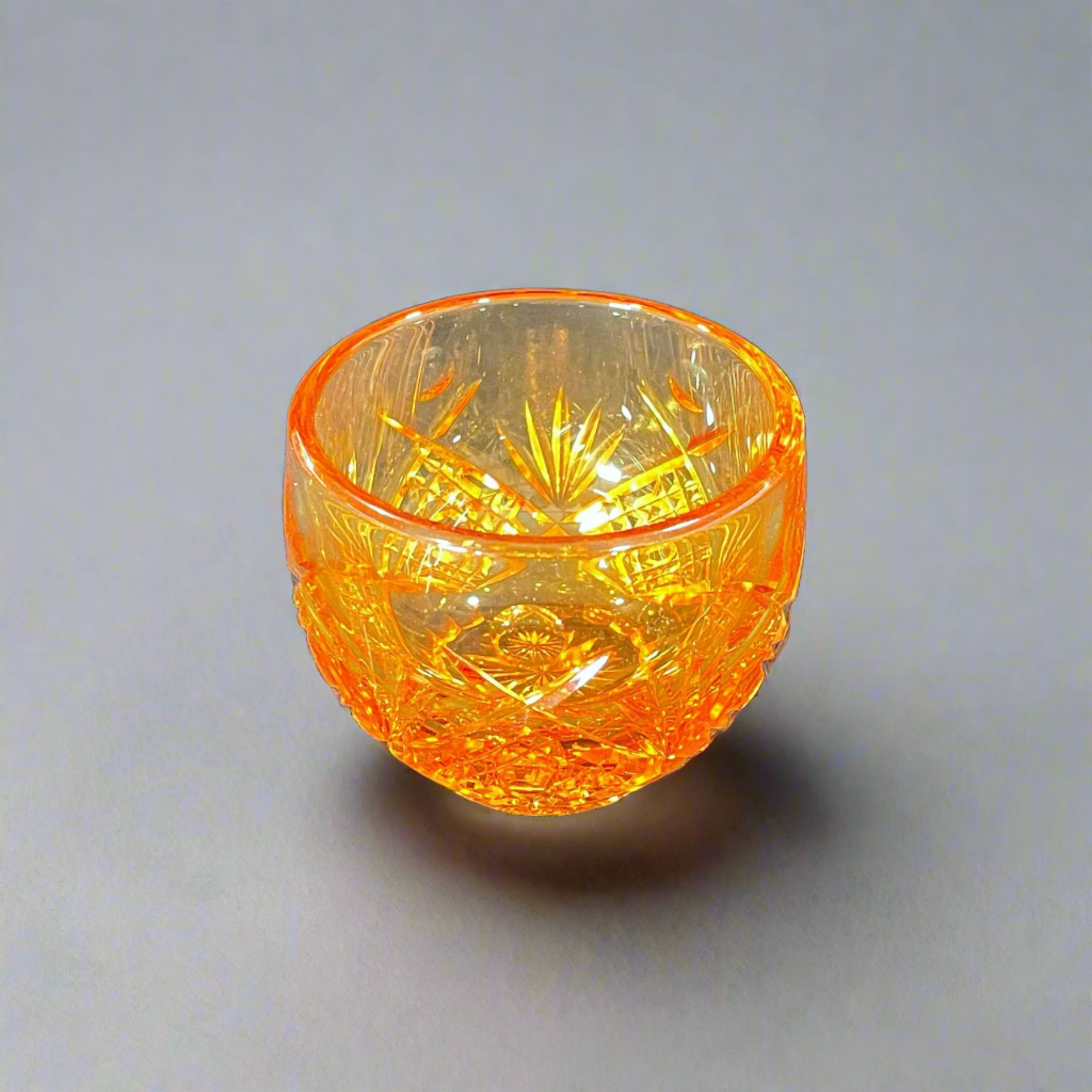 Haku Edo Kiriko Crystal Sake Glass - Sasanoha 笹の葉
