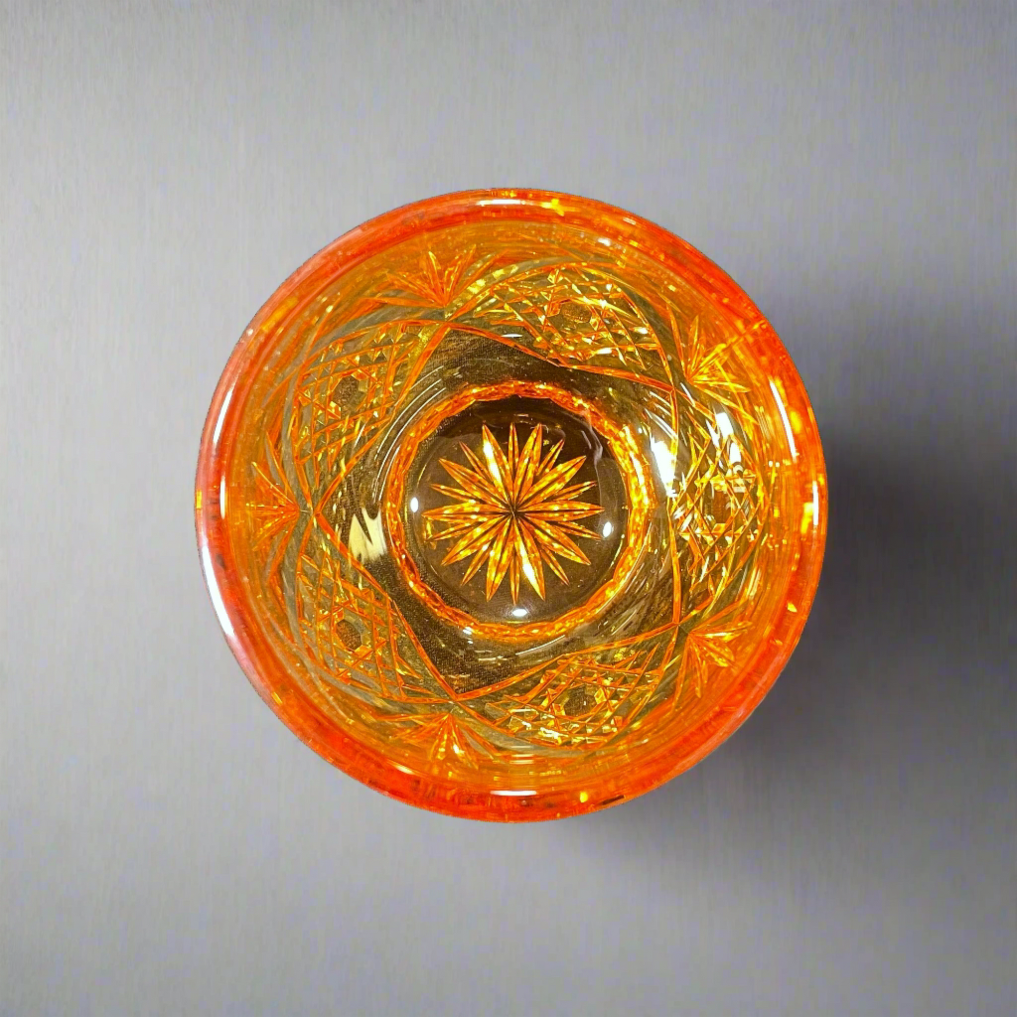Haku Edo Kiriko Crystal Sake Glass - Sasanoha 笹の葉